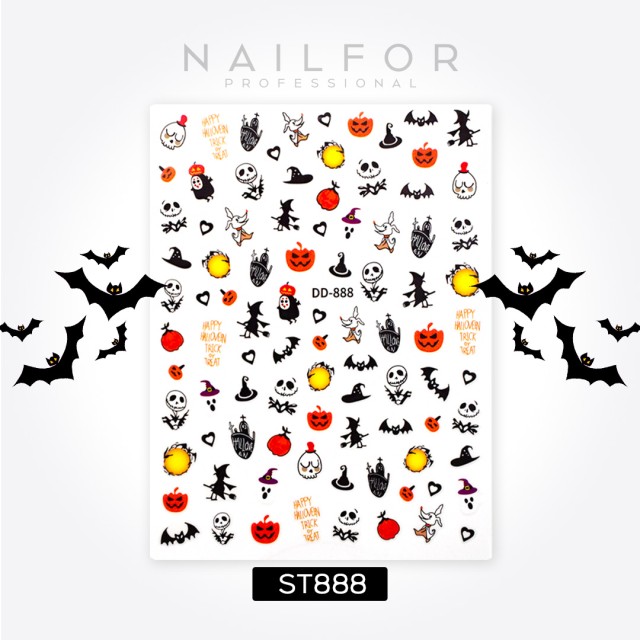 decorazione nail art ricostruzione unghie STICKERS ADESIVI HALLOWEEN - ST888 Nailfor 1,99 €