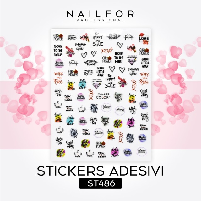 decorazione nail art ricostruzione unghie STICKERS ADESIVI HAPPY - ST486 Nailfor 1,99 €
