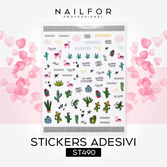 Decoración nail art , reconstrucción de uñas, Stickers ADHESIVAS, HOJA - ST490 Nailfor 1,99 €