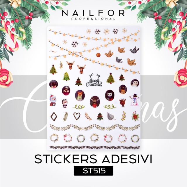 decorazione nail art ricostruzione unghie STICKERS ADESIVI NATALE - ST515 Nailfor 1,99 €