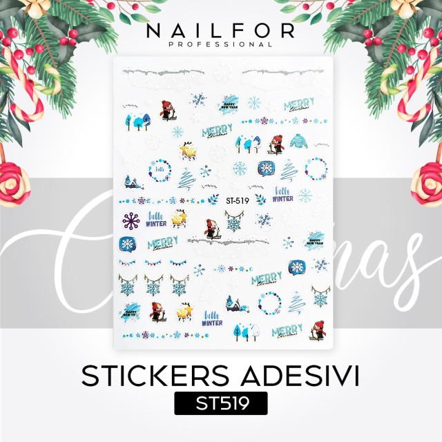 decorazione nail art ricostruzione unghie STICKERS ADESIVI NATALE - ST519 Nailfor 1,99 €