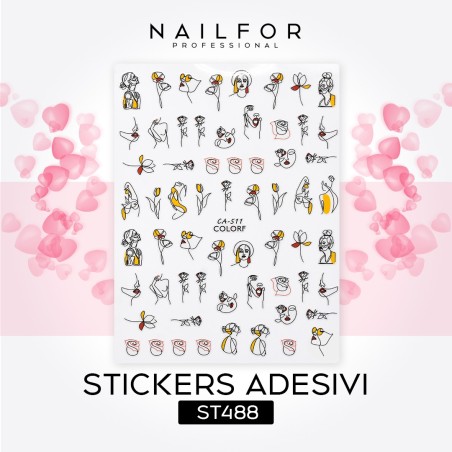 Décoration nail art reconstruction ongle Stickers ADHÉSIFS ROSES - ST488 Nailfor 1,99 €
