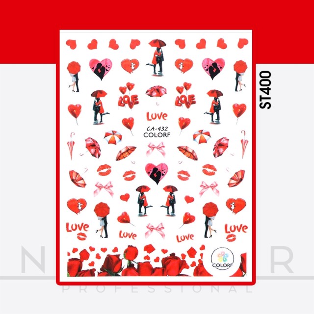Decoración nail art , reconstrucción de uñas, Stickers SAN VALENTÍN - ST400 Nailfor 1,99 €