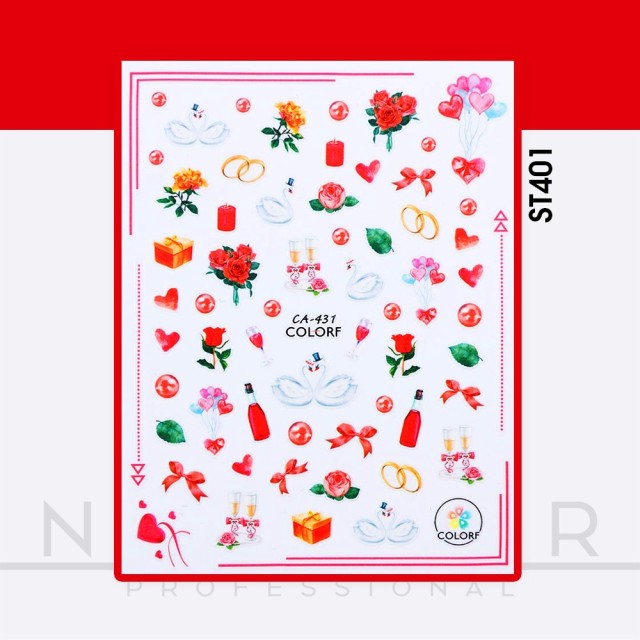 decorazione nail art ricostruzione unghie STICKERS ADESIVI SAN VALENTINO - ST401 Nailfor 1,99 €