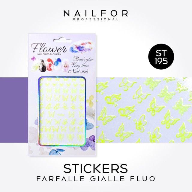 decorazione nail art ricostruzione unghie STICKERS ADESIVI ST195 Farfalle fluo Nailfor 1,99 €