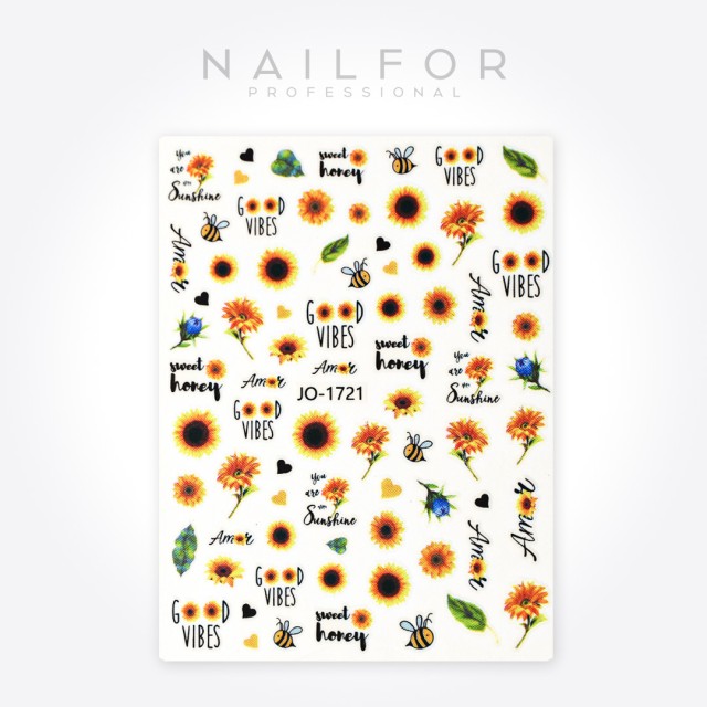 decorazione nail art ricostruzione unghie STICKERS ADESIVI ST637 sunflower Nailfor 1,99 €