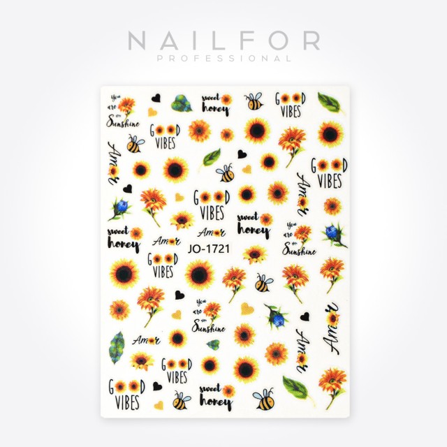 Décoration nail art reconstruction ongle Stickers ADHÉSIFS ST637 Tournesol Nailfor 1,99 €