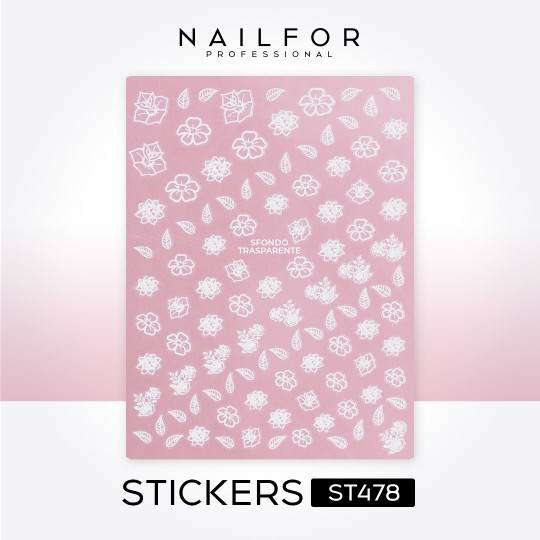 nail art decoration nail reconstruction Stickers ADHESIVES White FLOWERS - ST478 Nailfor €1.99