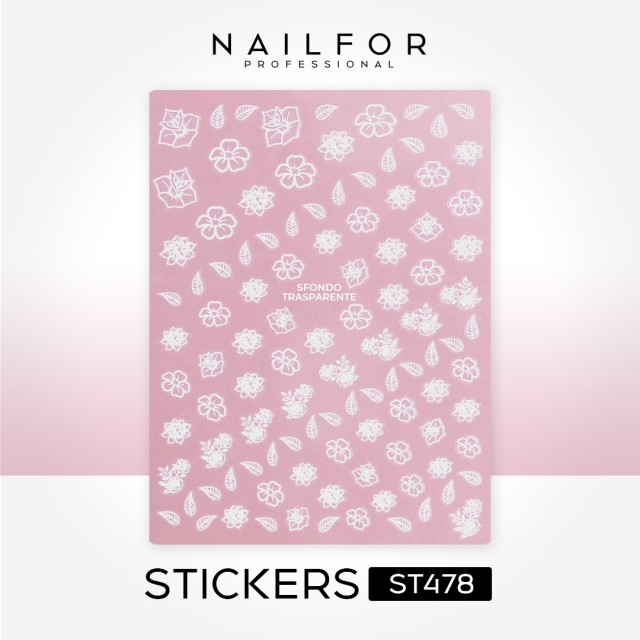 STICKERS AUTOCOLLANTS WHITE FLOWERS - ST478