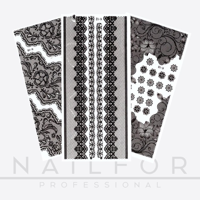 Nero / Black Adhesive Sticker Stickers Nero / Black - 3pcs ST218 kit