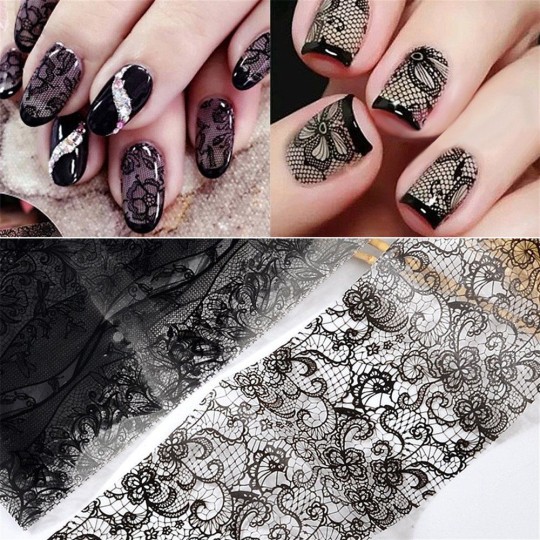 Décoration nail art reconstruction d'ongles, Stickers noirs, kit de 3 stickers noirs ST218 Nailfor 5,99 € 2