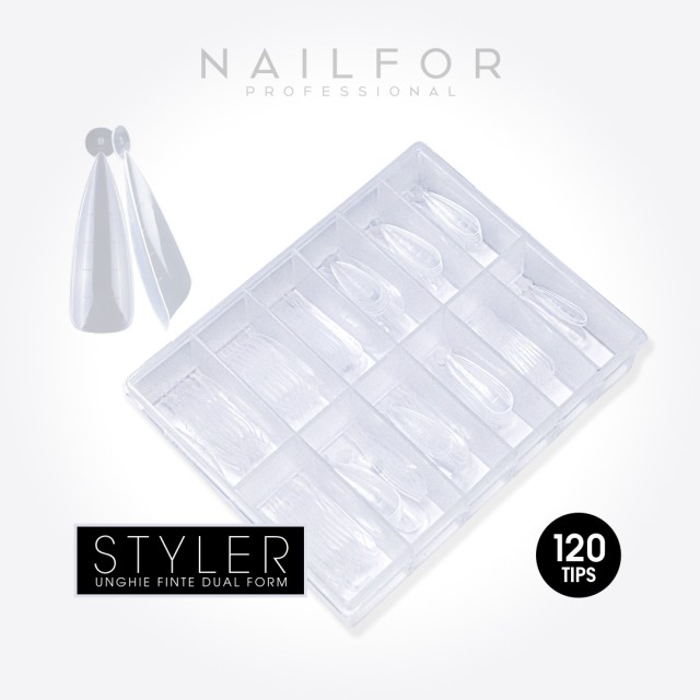 accessori per unghie, nails nail art alta qualità STYLER ACRYLGEL DUAL TIPS (DUAL SYSTEM FORMS) – 120PZ Nailfor 7,99 € Nailfor