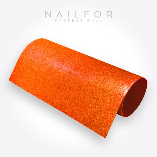 Accessoires pour ongles, nails de haute qualité nail art TAPIS EN CAOUTCHOUC EVA PAILLETTES - ORANGE Nailfor 4,99 € Nailfor