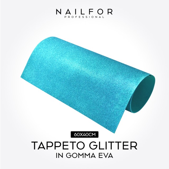 accessori per unghie, nails nail art alta qualità TAPPETO IN GOMMA EVA GLITTERATO - AZZURRO Nailfor 4,99 € Nailfor
