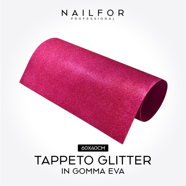 ALFOMBRA DE GOMA EVA GLITTER - FUXIA