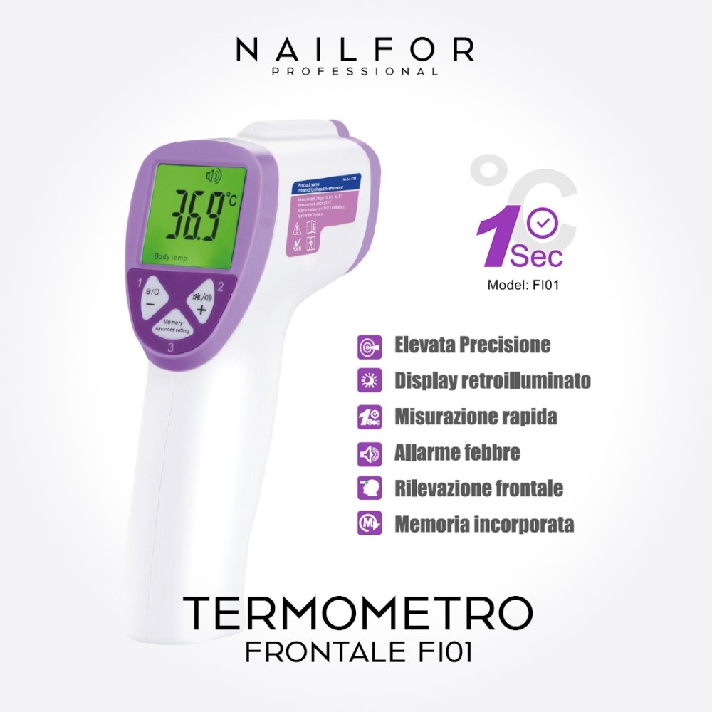 Thermomètre Frontal Infrarouge Termoscanner FI01 Violet