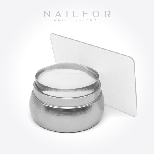 Decoración nail art , reconstrucción de uñas, SELLO PLATA CON ESPÁTULA PARA Stamping , Nailfor 4,99 €