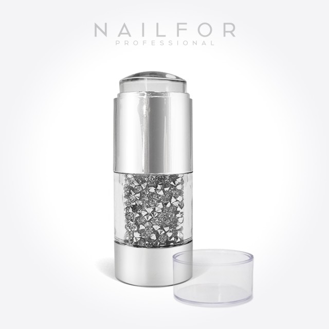 decorazione nail art ricostruzione unghie TIMBRO ARGENTO CON STRASS Nailfor 8,99 €