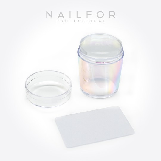 Décoration nail art reconstruction ongle TAMPON Holo TRANSPARENT AVEC SPATULE UNIQUE POUR Stamping Nailfor €4.99