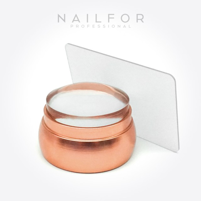 decorazione nail art ricostruzione unghie TIMBRO ROSEGOLD CON SPATOLA PER STAMPING Nailfor 4,99 €