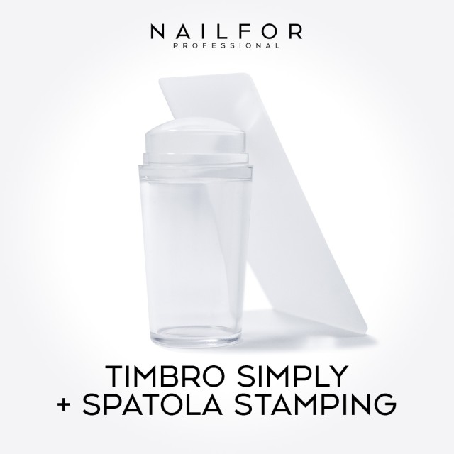 decorazione nail art ricostruzione unghie TIMBRO SIMPLY E SPATOLA PER STAMPING - TRASPARENTE Nailfor 3,99 €