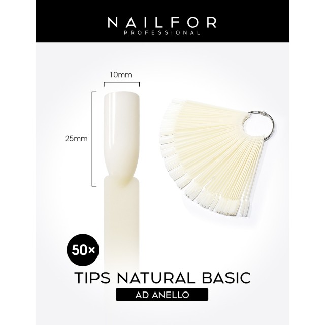 accessori per unghie, nails nail art alta qualità TIPS ANELLO BASIC NATURALE - 50pz Nailfor 4,99 € Nailfor
