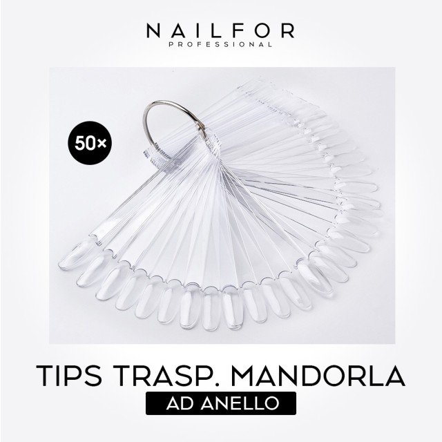 CONSEJOS ANILLO ALMENDRA TRANSPARENTE - 50pcs