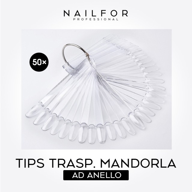 accessori per unghie, nails nail art alta qualità TIPS ANELLO MANDORLA TRASPARENTE - 50pz Nailfor 4,99 € Nailfor