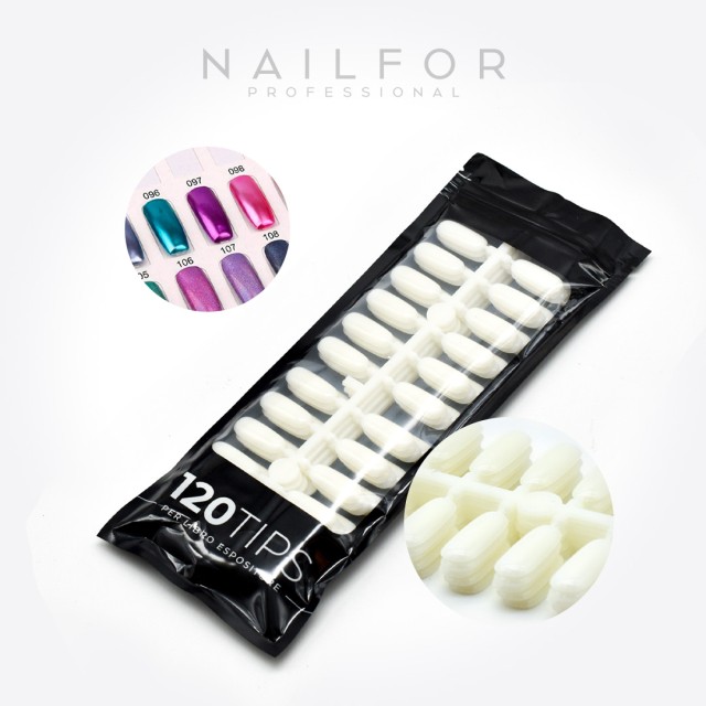 NATURAL COLORED NAIL TIPS FOR DISPLAY BOOK - 120 TIPS