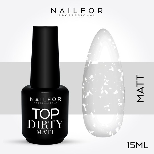 Top Dirty WHITE Matt Gel de reconstrucción de uñas mate sin dispersión - 15 ml Nailfor 12,60 €
