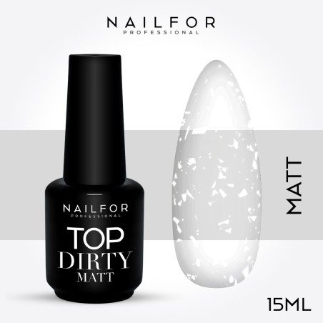Gel per unghie ricostruzione TOP DIRTY BIANCO MATT opaco senza dispersione - 15ml Nailfor 12,60 €