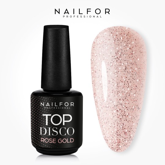 Top Disco Rose Gold Glossy Non-Dispersion Nail Gel - 15ml Nailfor €11.99