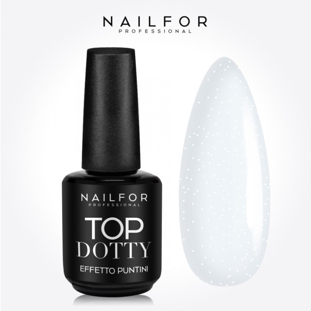 Gel per unghie ricostruzione TOP DOTTY WHITE puntini bianchi lucido senza dispersione - 15ml Nailfor 12,99 €