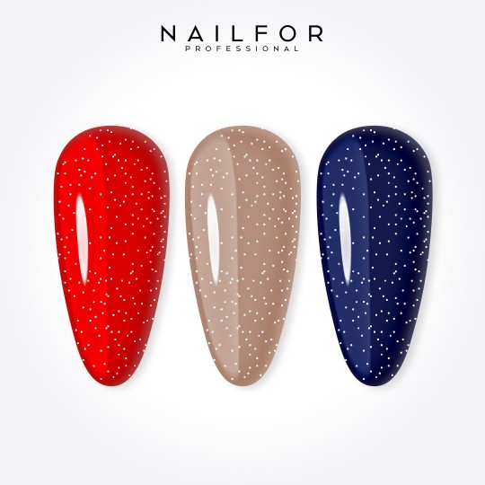 Gel reconstructeur pour ongles Top Dotty White , points blancs brillants sans dispersion - 15 ml - Nailfor € 2