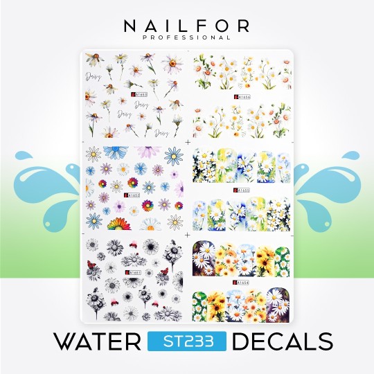 Decoración nail art , reconstrucción de uñas, CALCOMANÍAS AL AGUA MARGHERITE ST233 Nailfor 2,99 €