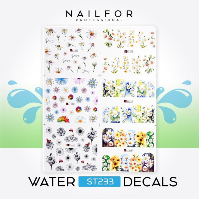 decorazione nail art ricostruzione unghie WATER DECALS MARGHERITE ST233 Nailfor 2,99 €