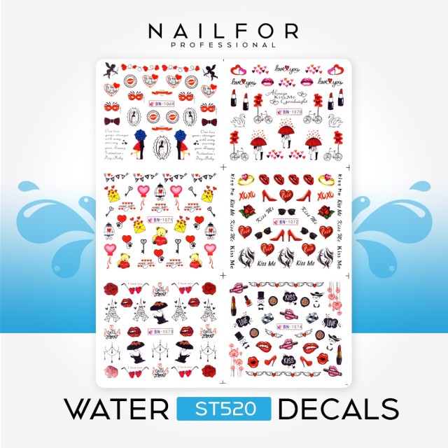 decorazione nail art ricostruzione unghie WATER DECALS TATTOO - ST520 Nailfor 2,99 €