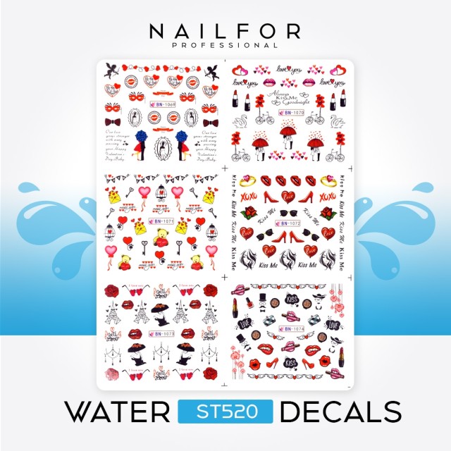 Décoration nail art reconstruction Water decals tattoo - ST520 Nailfor 2,99 €