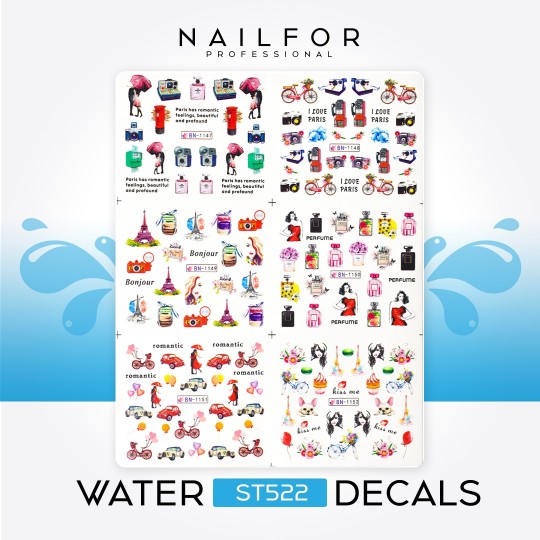decorazione nail art ricostruzione unghie WATER DECALS TATTOO - ST522 Nailfor 2,99 €