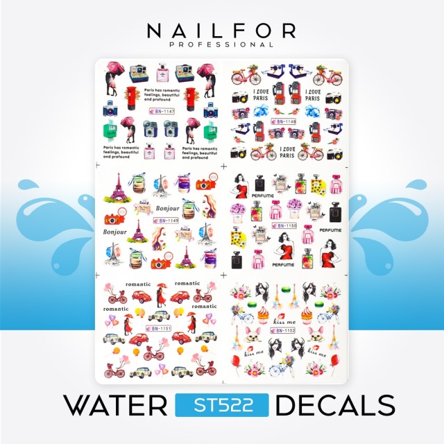 decorazione nail art ricostruzione unghie WATER DECALS TATTOO - ST522 Nailfor 2,99 €