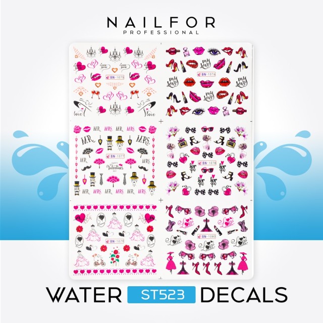 decorazione nail art ricostruzione unghie WATER DECALS TATTOO - ST523 Nailfor 2,99 €