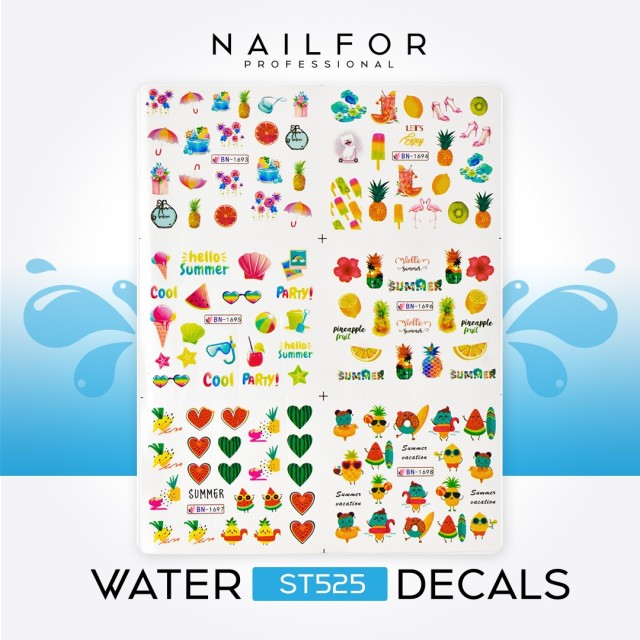 decorazione nail art ricostruzione unghie WATER DECALS TATTOO - ST525 Nailfor 2,99 €