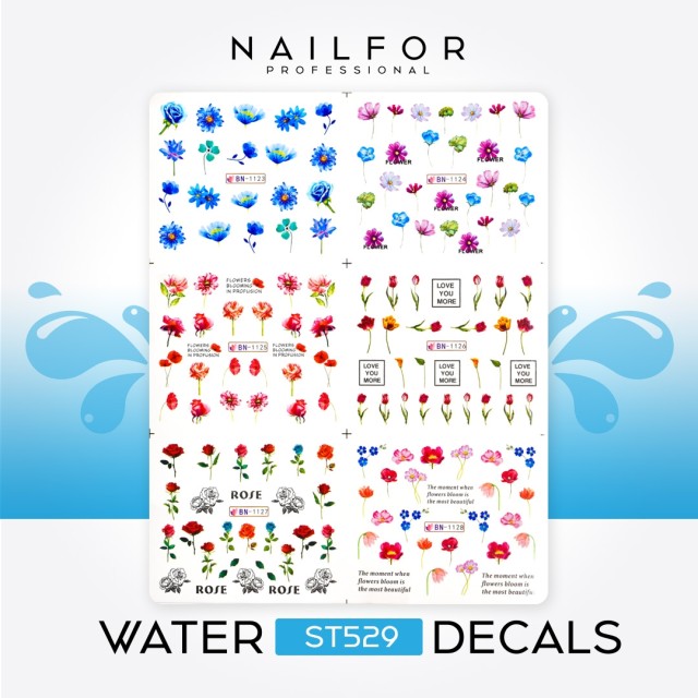 decorazione nail art ricostruzione unghie WATER DECALS TATTOO - ST529 Nailfor 2,99 €