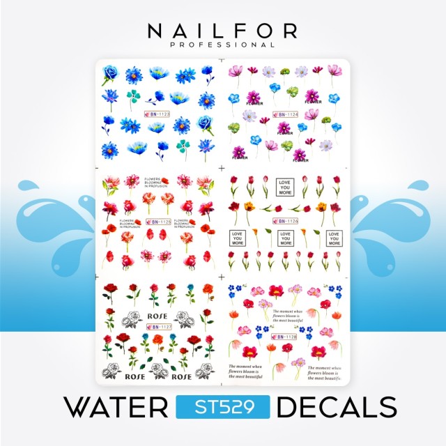 Décoration nail art reconstruction Water decals tattoo - ST529 Nailfor 2,99 €