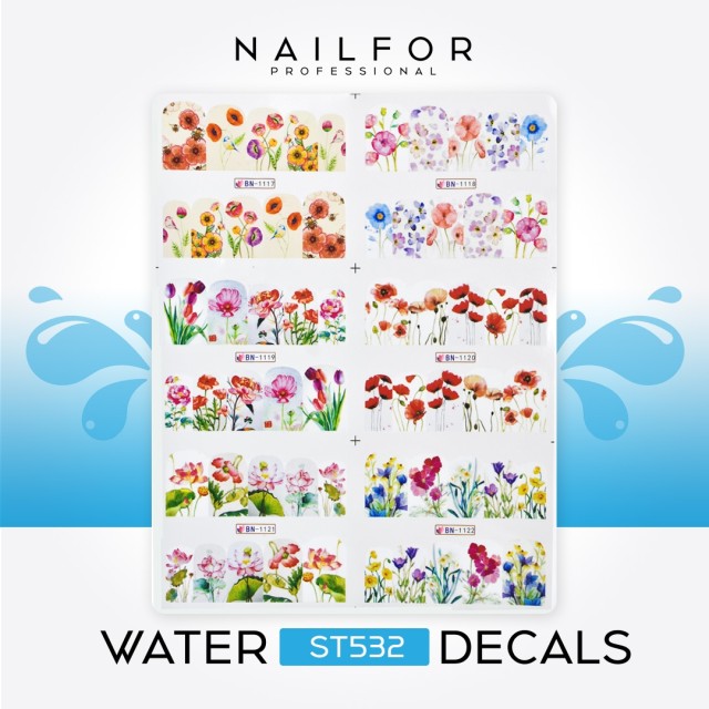 decorazione nail art ricostruzione unghie WATER DECALS TATTOO - ST532 Nailfor 2,99 €