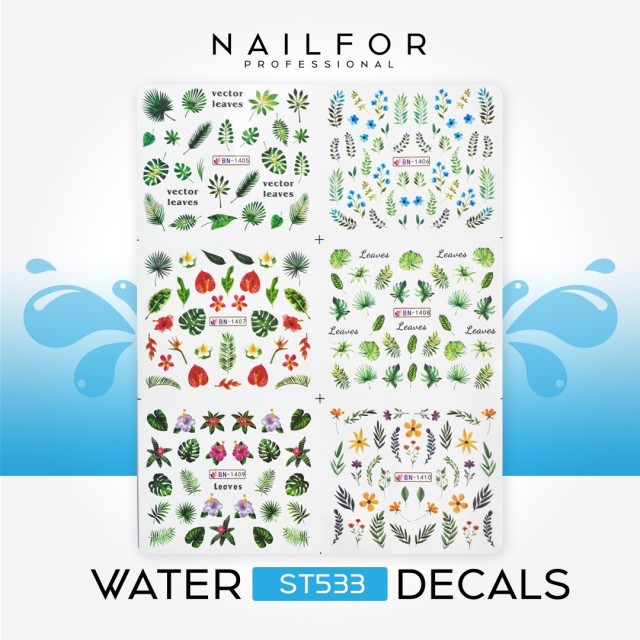 decorazione nail art ricostruzione unghie WATER DECALS TATTOO - ST533 Nailfor 2,99 €