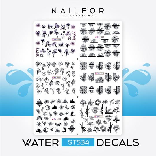 decorazione nail art ricostruzione unghie WATER DECALS TATTOO - ST534 Nailfor 2,99 €