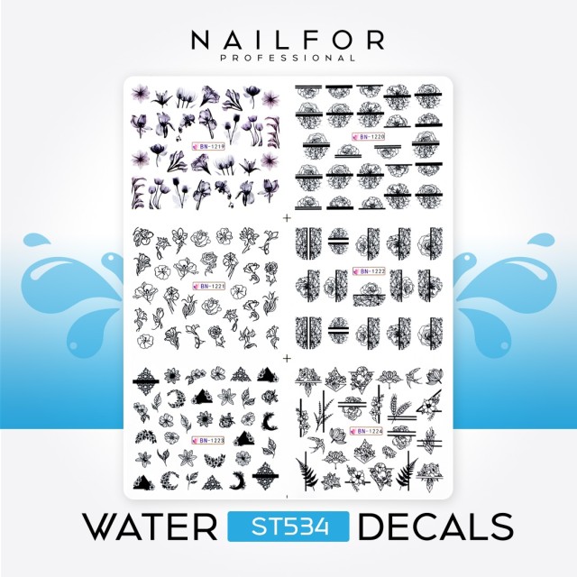 decorazione nail art ricostruzione unghie WATER DECALS TATTOO - ST534 Nailfor 2,99 €