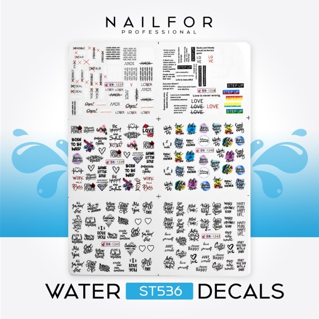decorazione nail art ricostruzione unghie WATER DECALS TATTOO - ST536 Nailfor 2,99 €