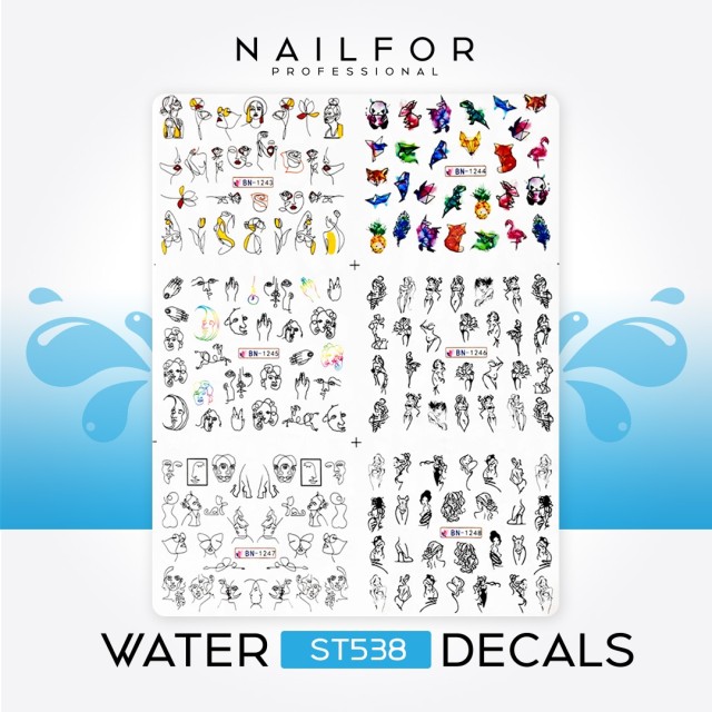 decorazione nail art ricostruzione unghie WATER DECALS TATTOO - ST538 Nailfor 2,99 €